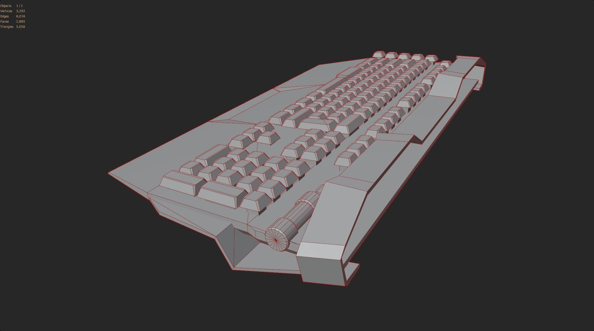 Modern colorful rgb keyboard gaming gamer streamer Low-poly 3D model_13