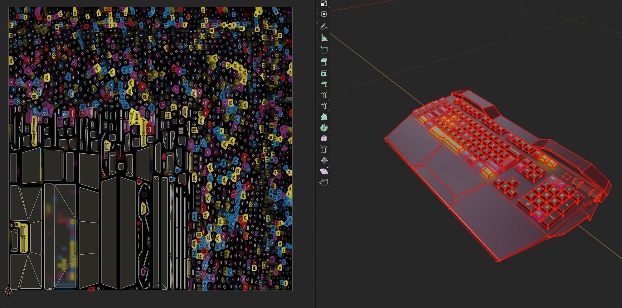 Modern colorful rgb keyboard gaming gamer streamer Low-poly 3D model_5