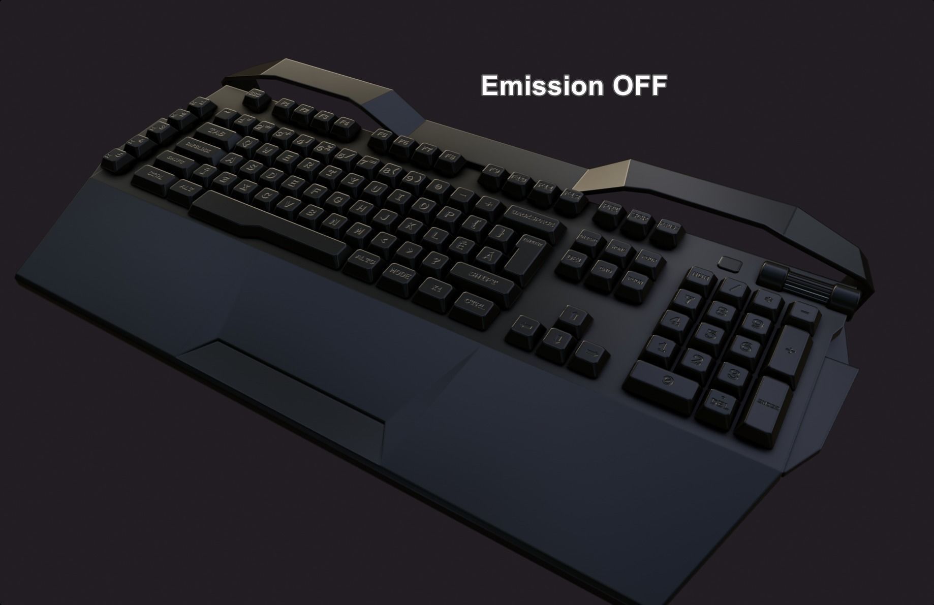 Modern colorful rgb keyboard gaming gamer streamer Low-poly 3D model_14