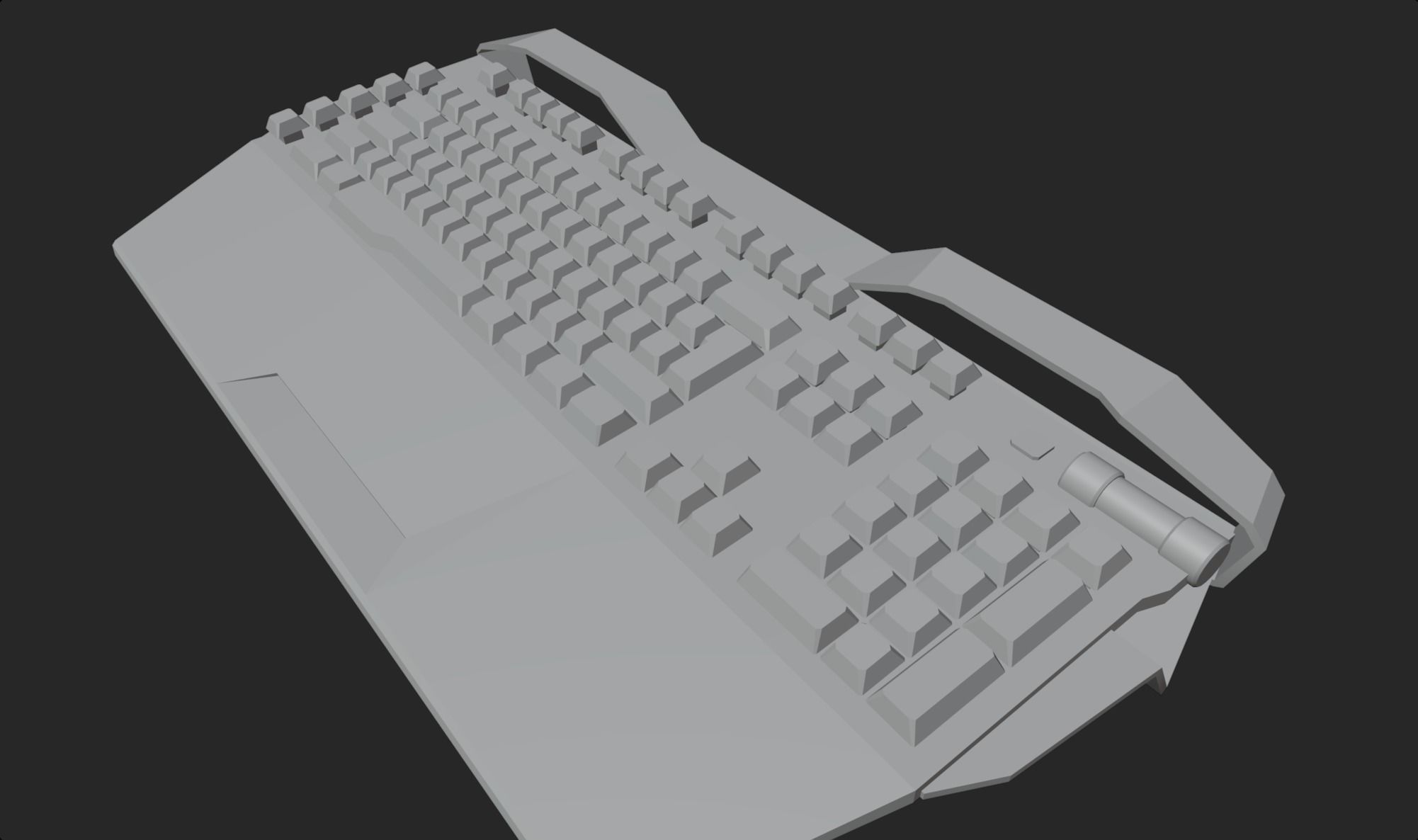 Modern colorful rgb keyboard gaming gamer streamer Low-poly 3D model_10