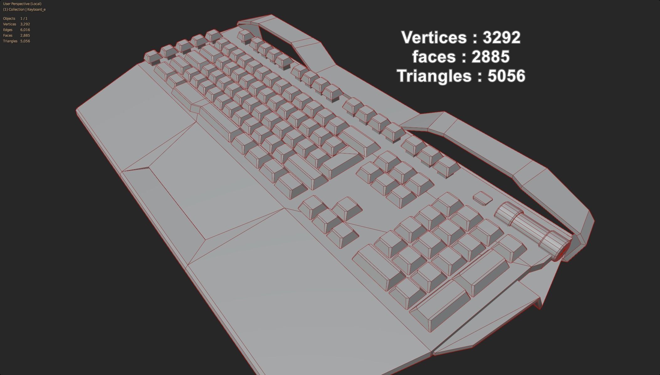 Modern colorful rgb keyboard gaming gamer streamer Low-poly 3D model_11