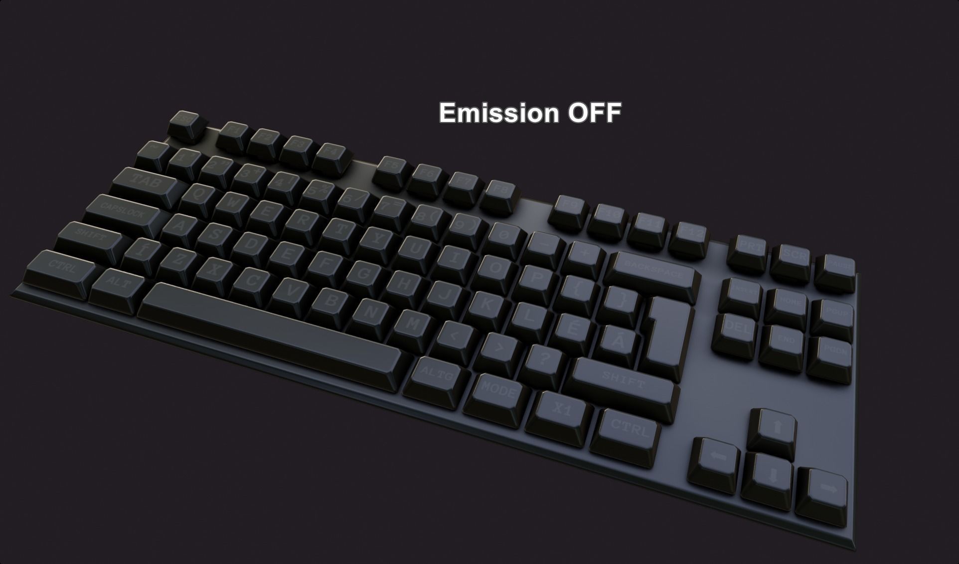 modern clear metal keyboard colorful emissive rgb lowpoly Low-poly 3D model_9