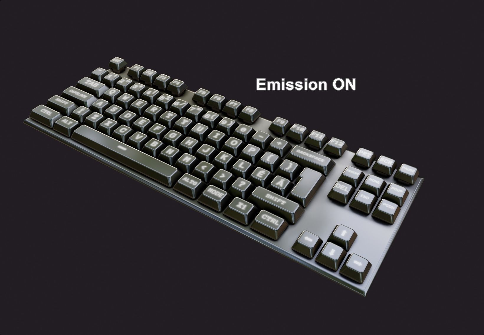 modern clear metal keyboard white rgb lowpoly game ready Low-poly 3D model_6