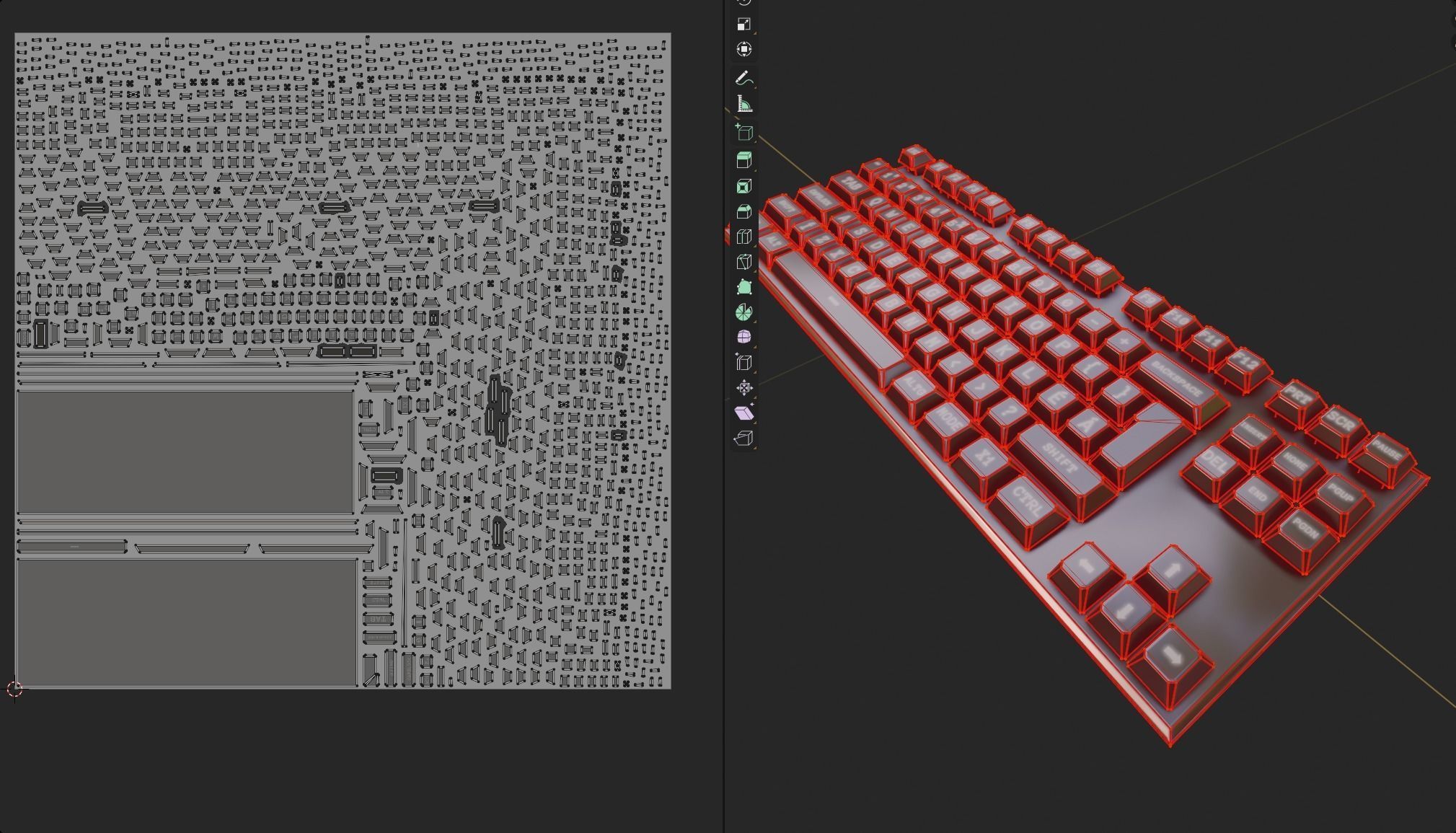 modern clear metal keyboard white rgb lowpoly game ready Low-poly 3D model_12