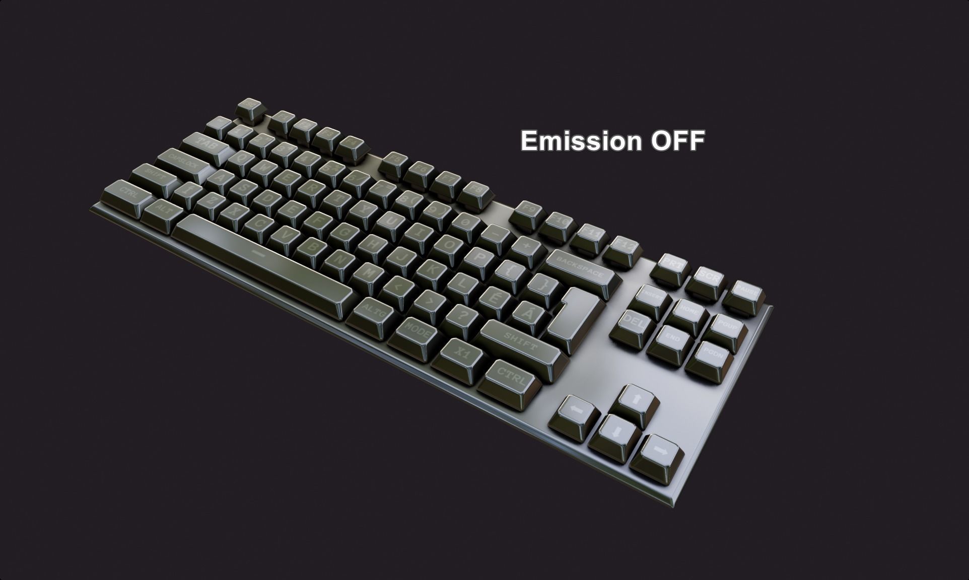 modern clear metal keyboard white rgb lowpoly game ready Low-poly 3D model_7