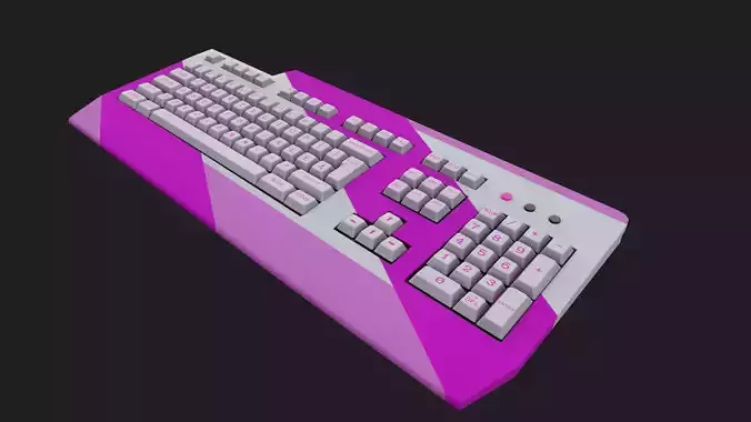 Girl streamer gaming keyboard pink style rgb gamer pink emissive Low-poly 3D model