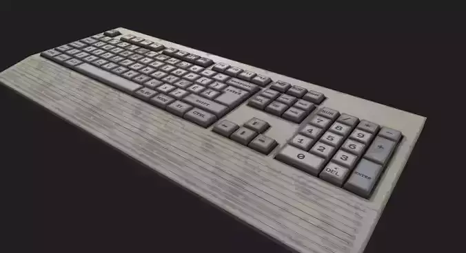 Old retro keyboard game ready lowpoly dirty dirt pbr texture  Low-poly 3D model