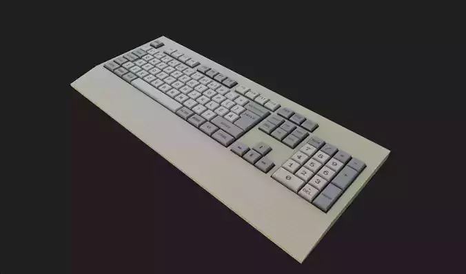 Old retro keyboard game ready lowpoly clear new pbr texture  Low-poly 3D model