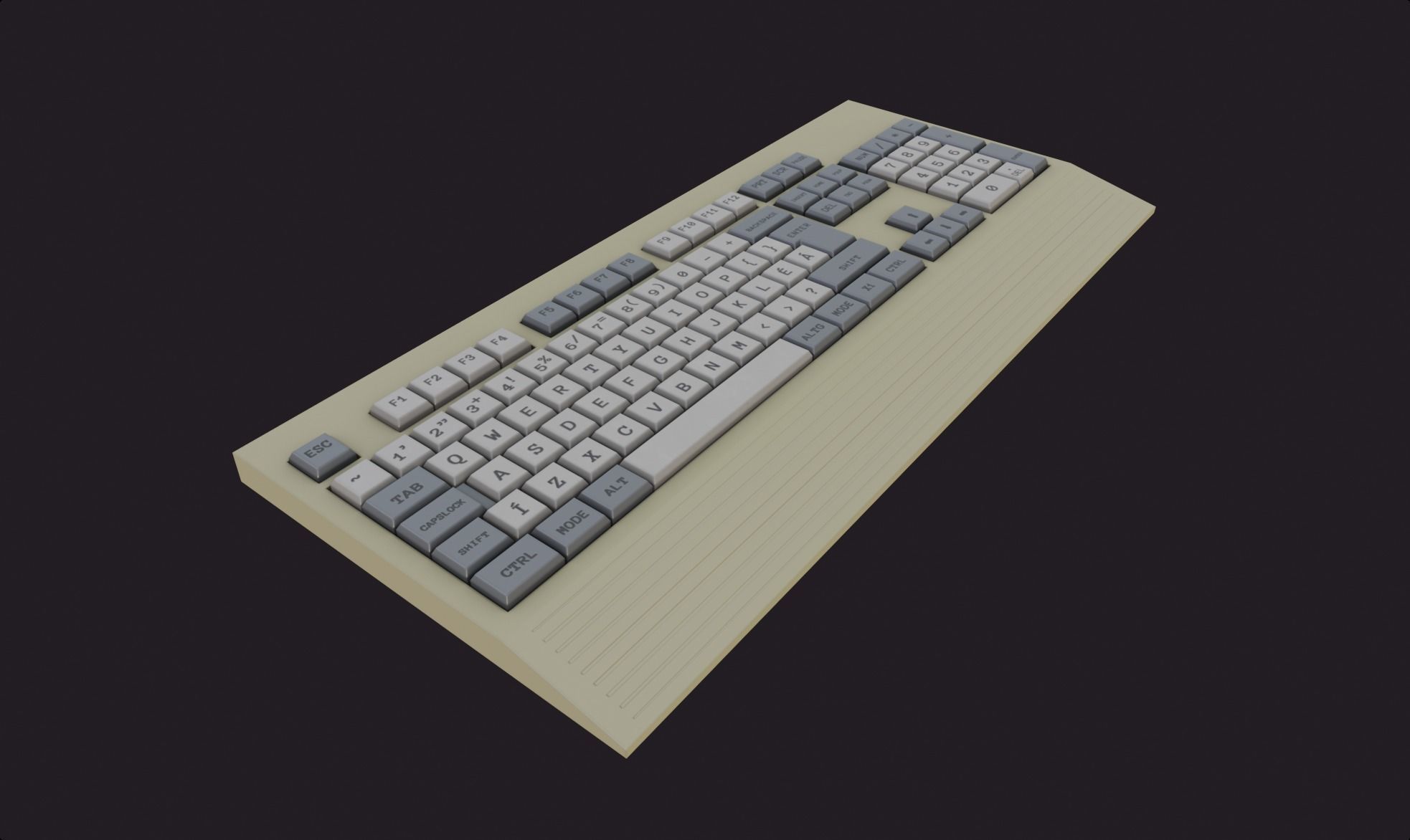 Old retro keyboard game ready lowpoly clear new pbr texture  Low-poly 3D model_5