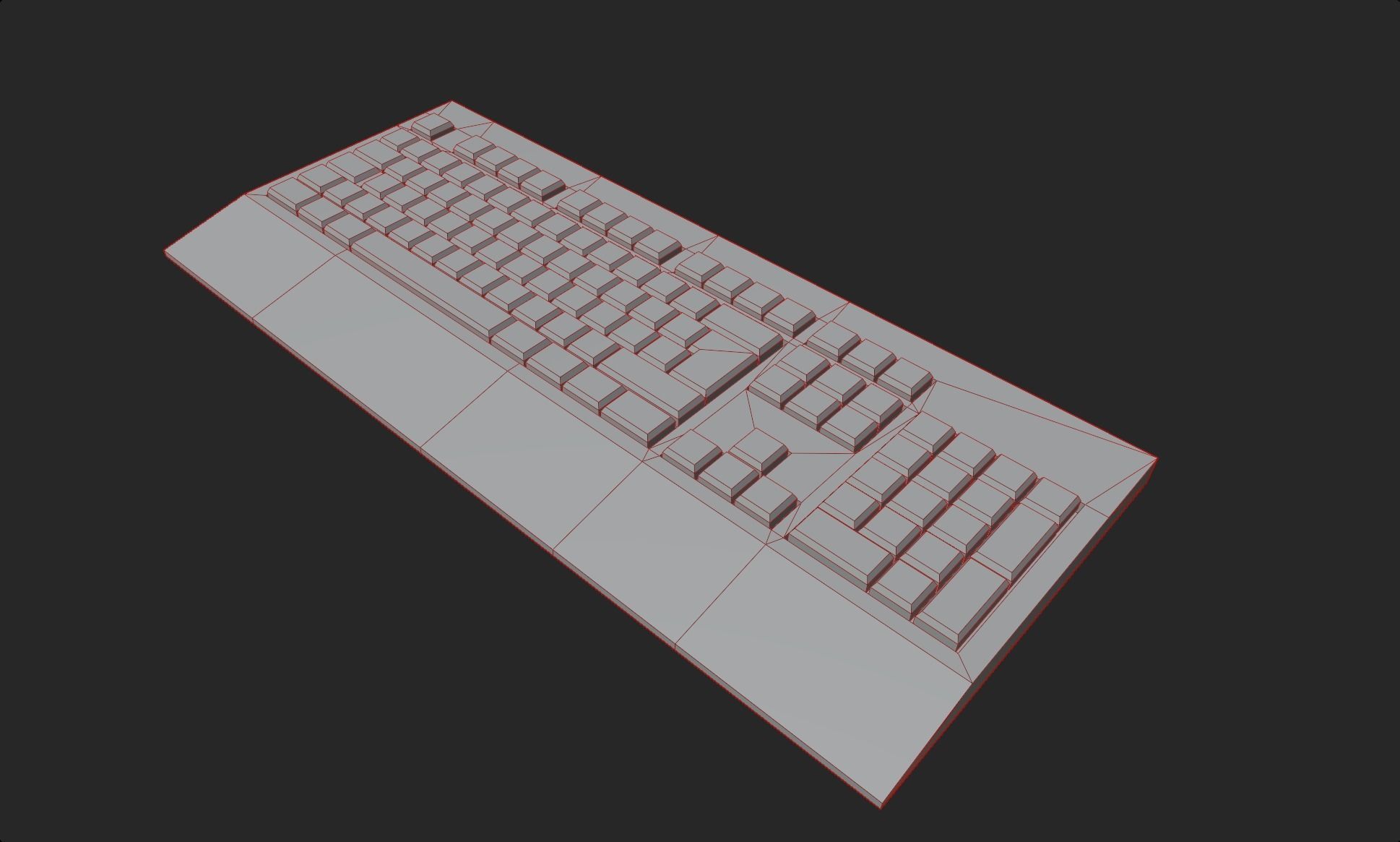 Old retro keyboard game ready lowpoly clear new pbr texture  Low-poly 3D model_2