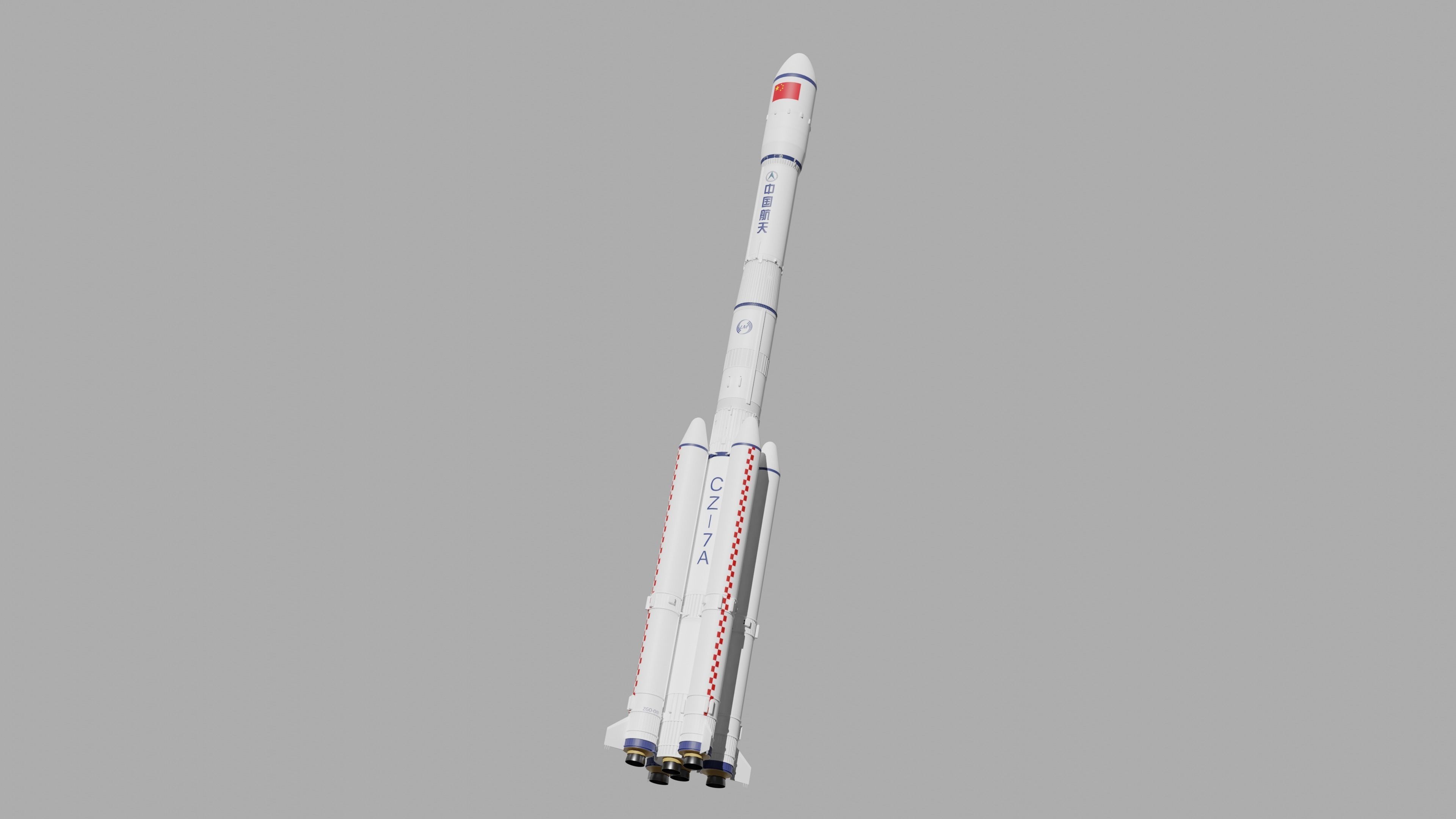 Long March 7A launch vehicle --- Blend-FBX 3D model_3