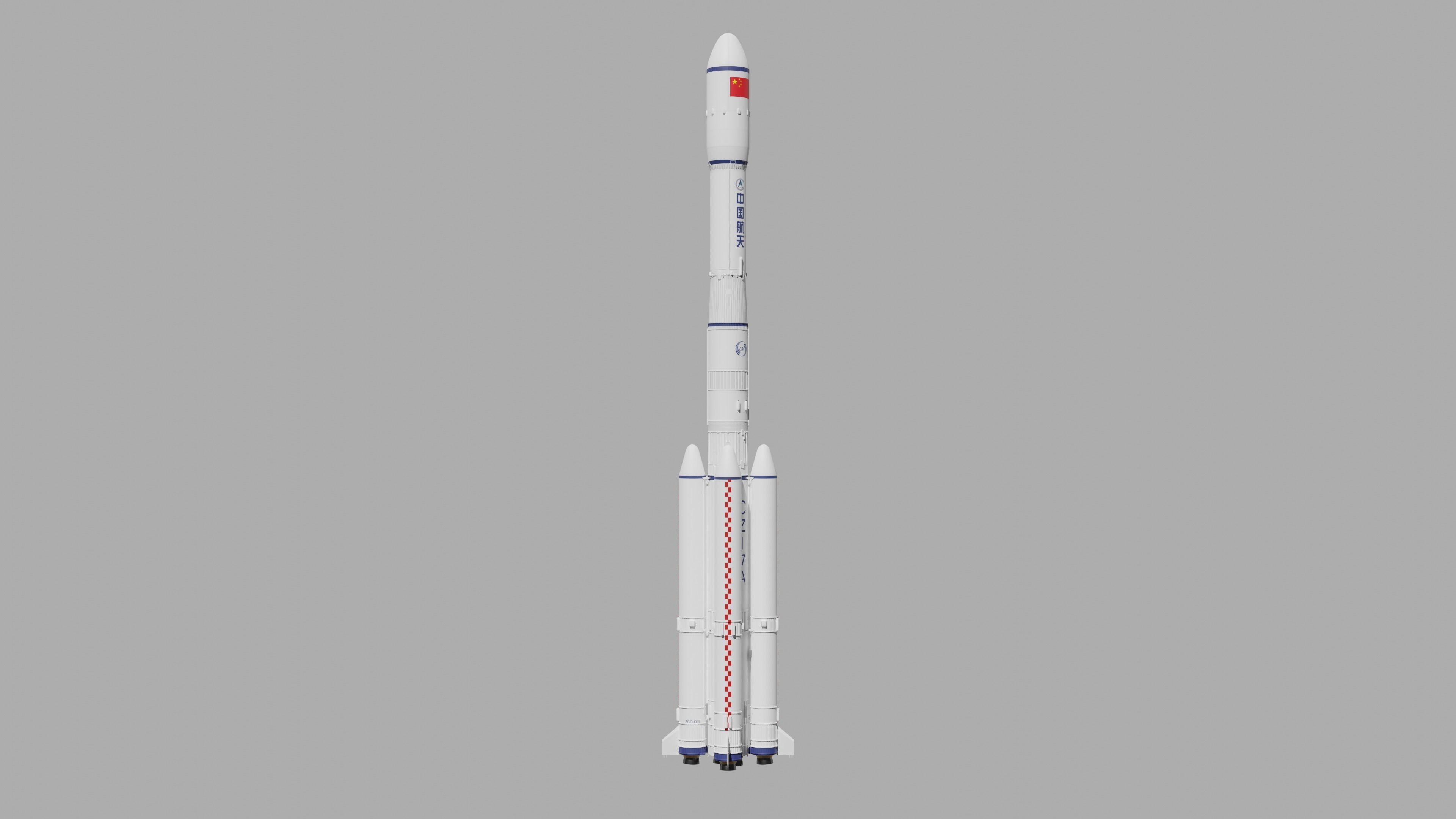Long March 7A launch vehicle --- Blend-FBX 3D model_1