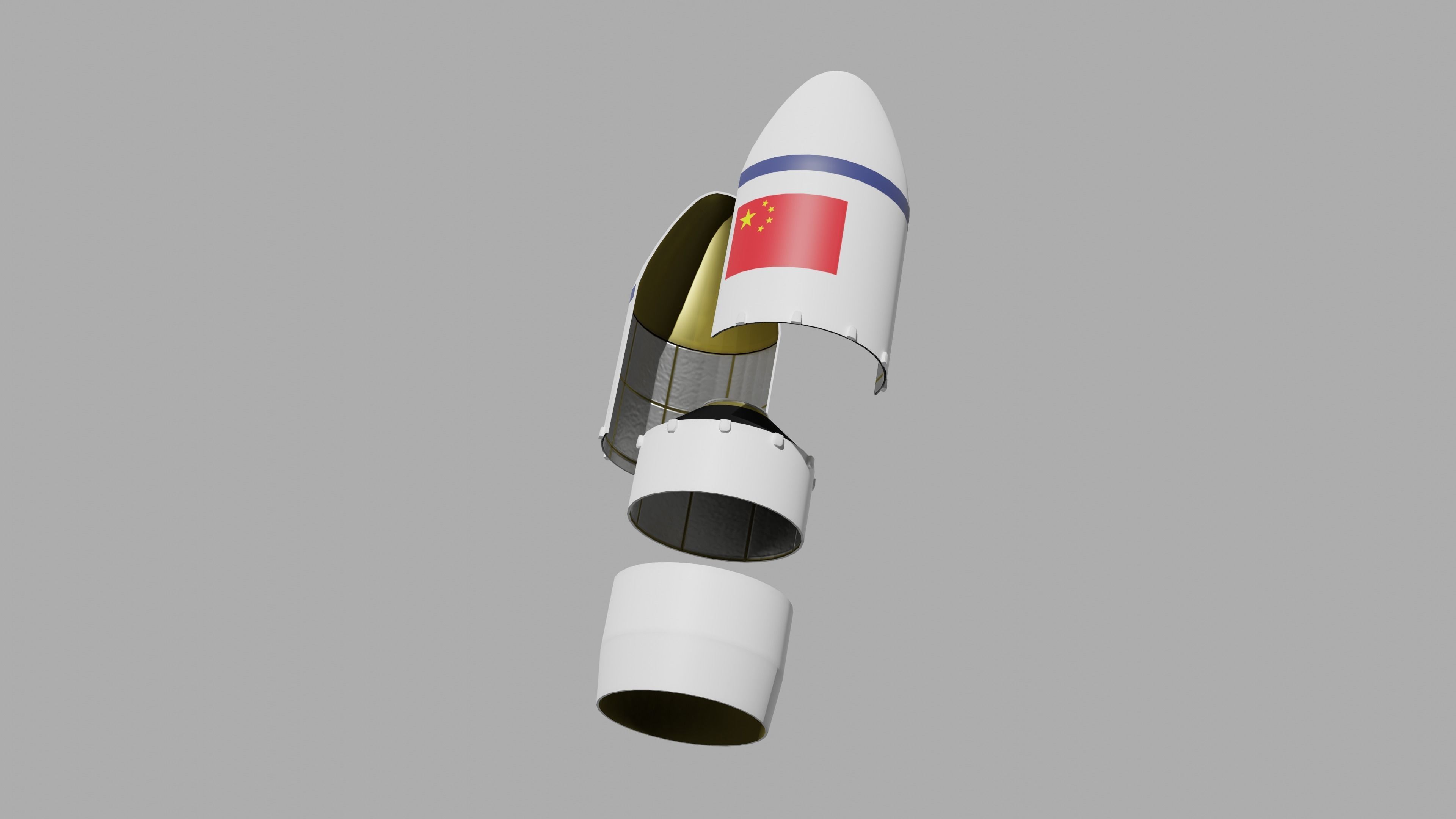 Long March 7A launch vehicle --- Blend-FBX 3D model_5