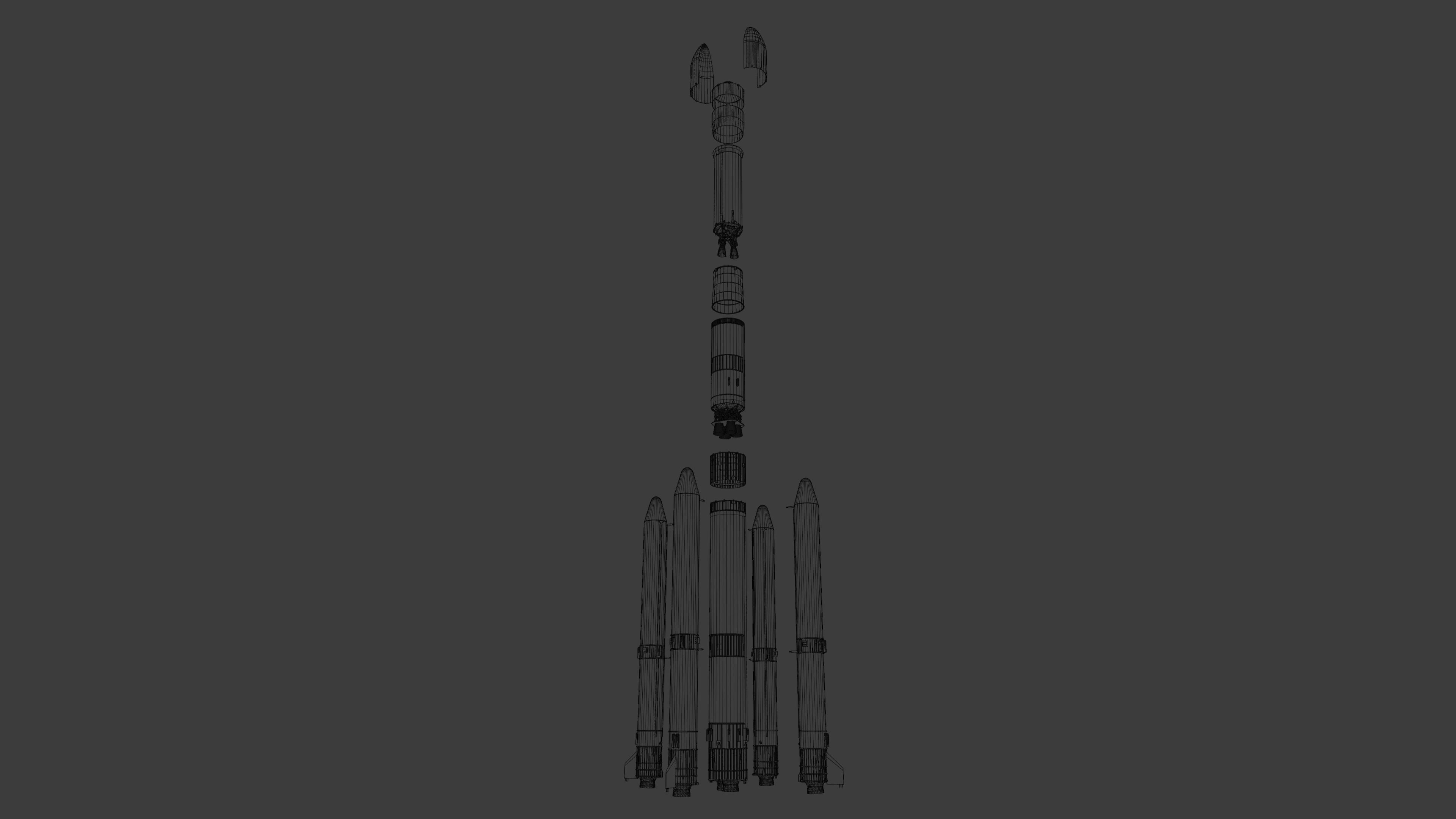 Long March 7A launch vehicle --- Blend-FBX 3D model_11