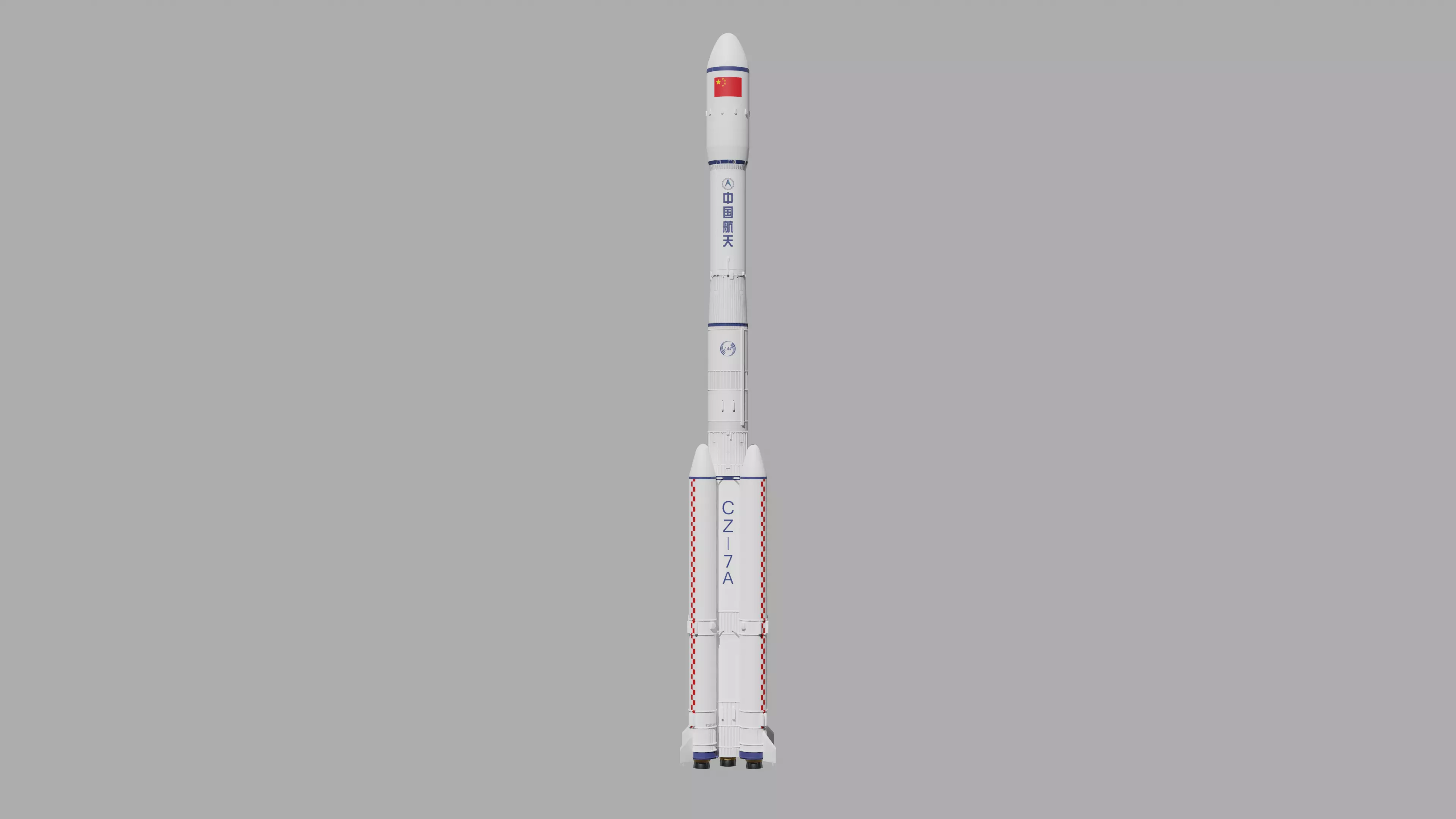 Long March 7A launch vehicle --- Blend-FBX 3D model_0