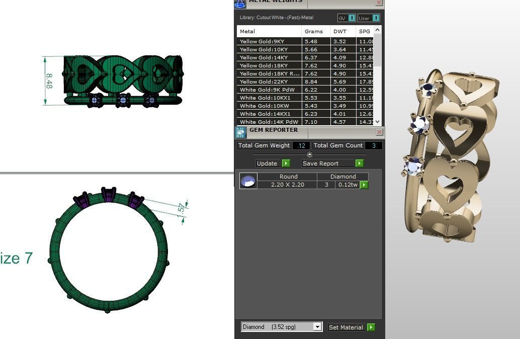 Heart shaped ring 3D model_2