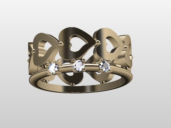 Heart shaped ring 3D model_1