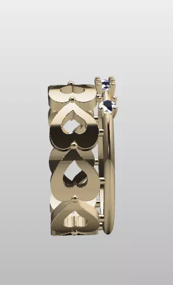 Heart shaped ring 3D model_0