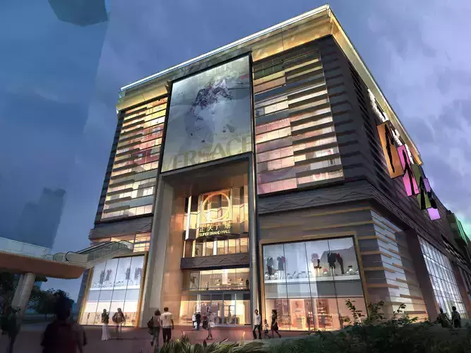 3Dmax fashion city commercial square building 29