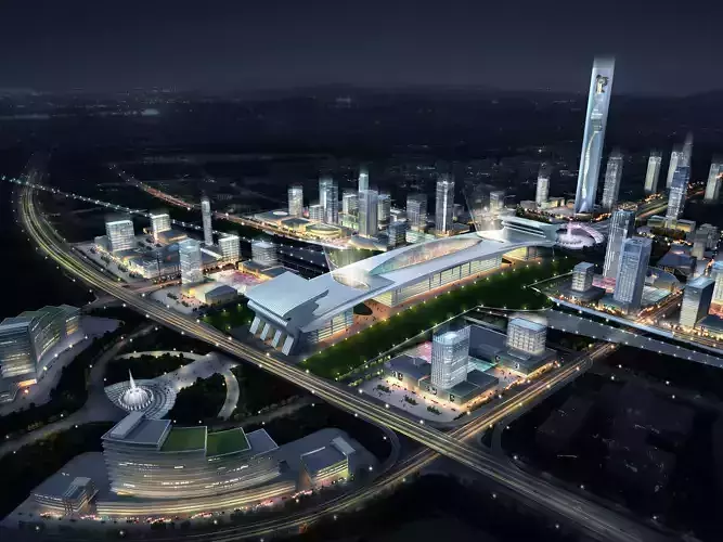 3Dmax fashion city commercial square building 30