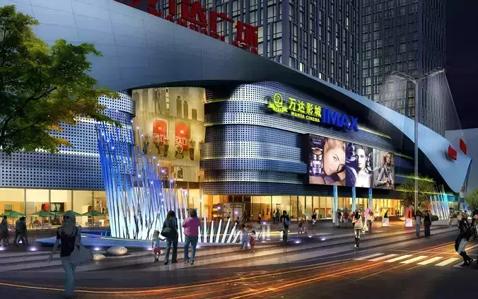 3Dmax fashion city commercial square building 31