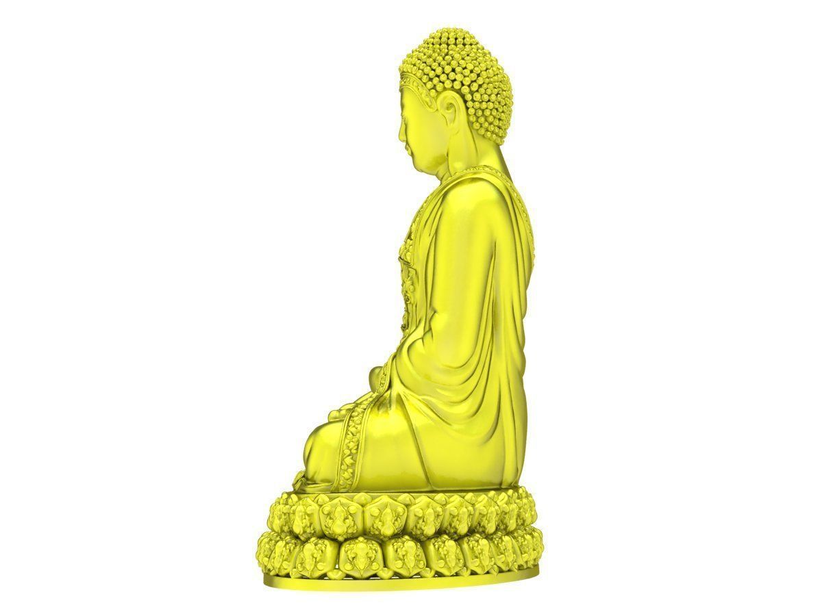 6166 The Buddha sits on a lotus flower 3D print model_2