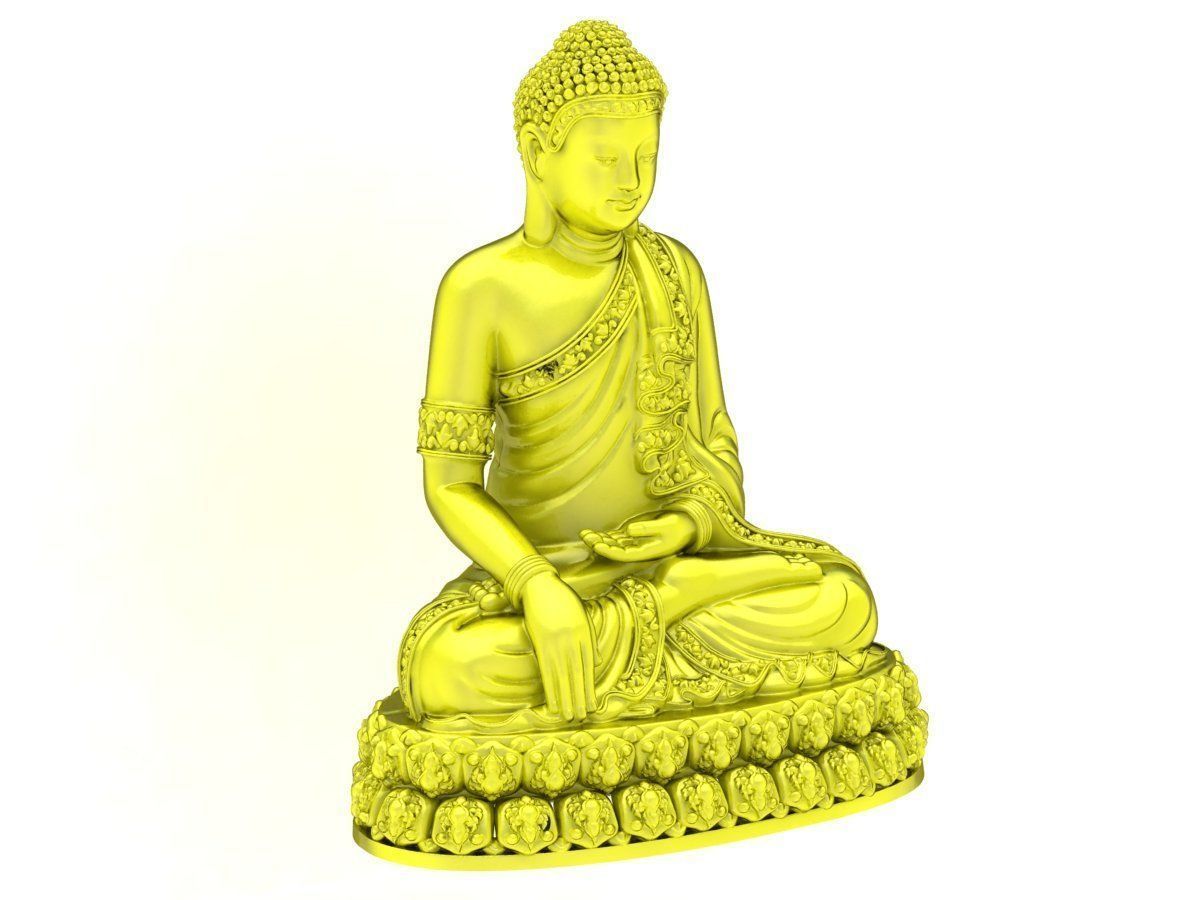 6166 The Buddha sits on a lotus flower 3D print model_4