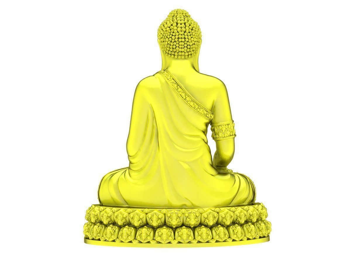 6166 The Buddha sits on a lotus flower 3D print model_3