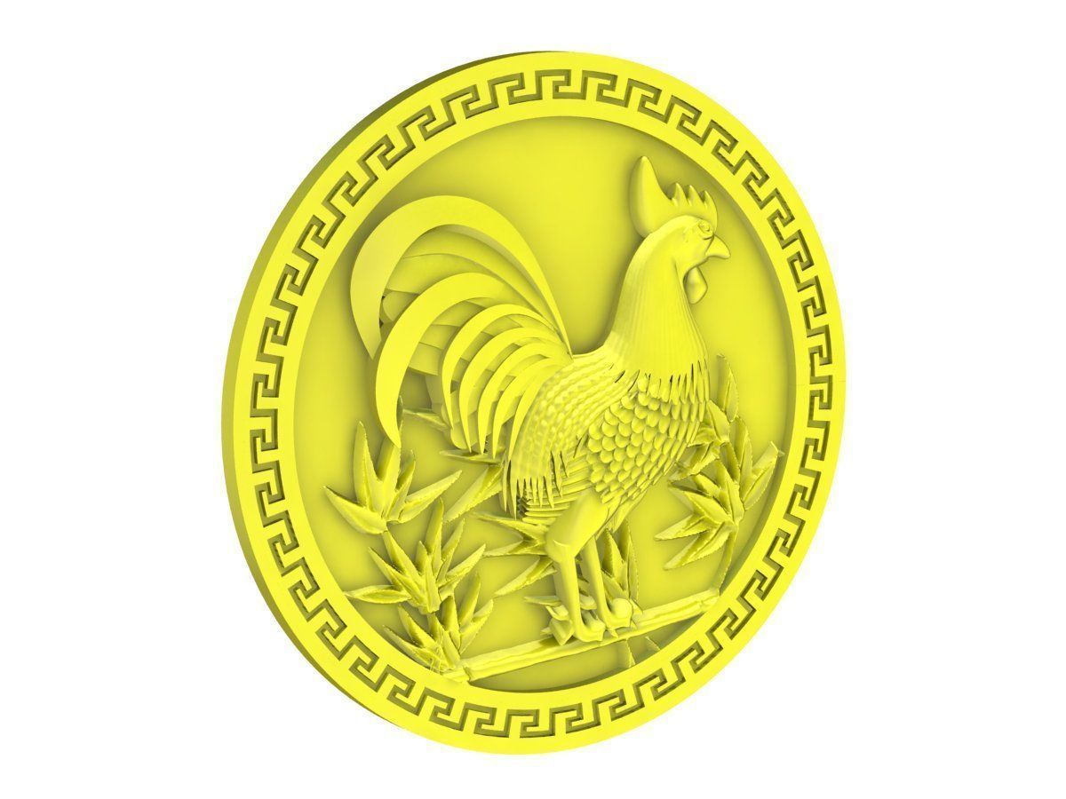 6167 rooster pendant 3D print model_4