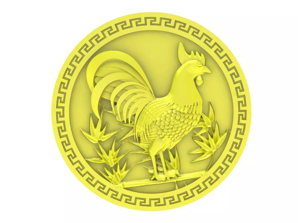 6167 rooster pendant 3D print model_0