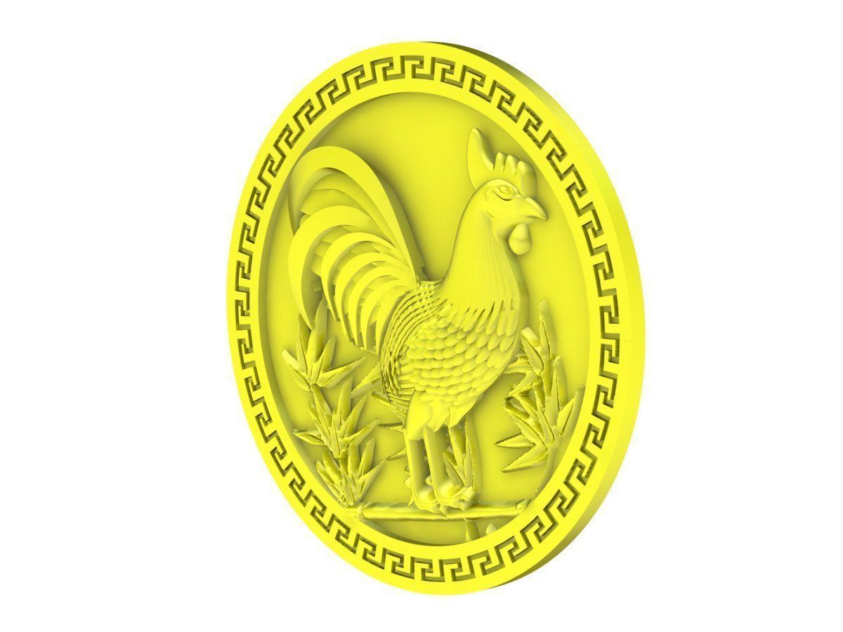 6167 rooster pendant 3D print model_1