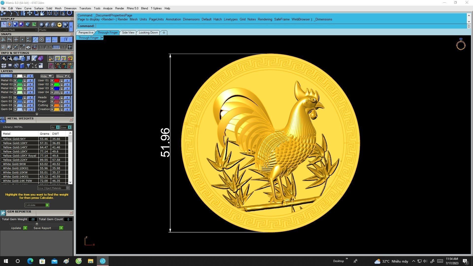 6167 rooster pendant 3D print model_6