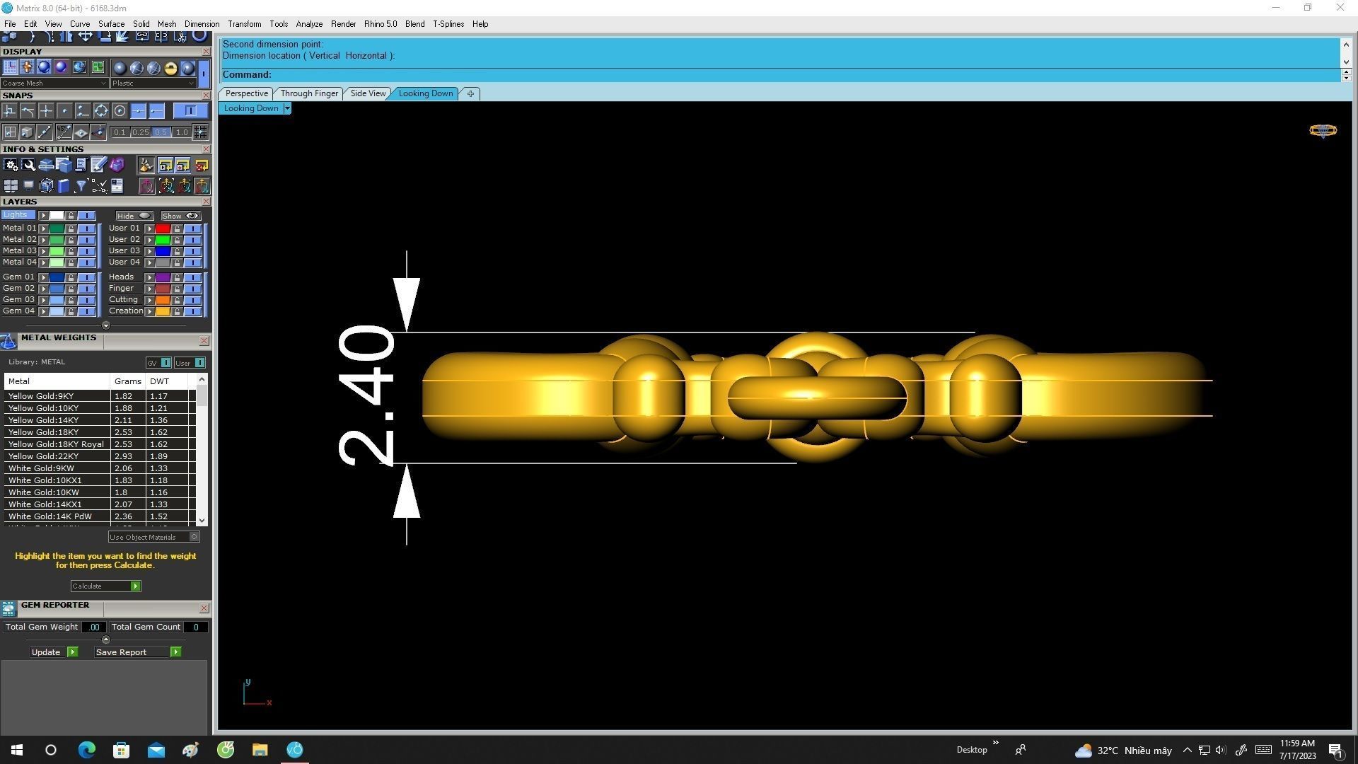6168 gold key pendant 3D print model_5