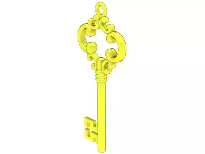 6168 gold key pendant  3D print model