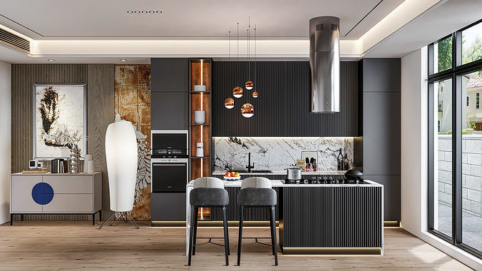 Kitchen fully parametric  Resizable manufacturable 0031