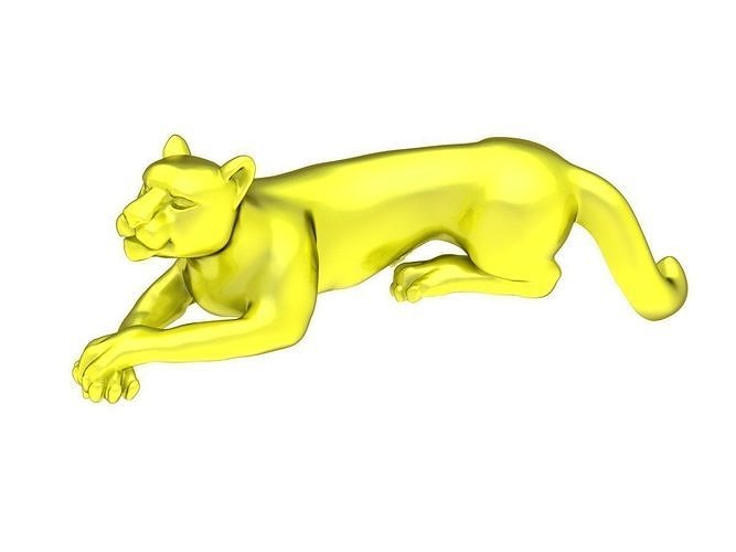 6172 The hollow leopard is lying down 3D print model