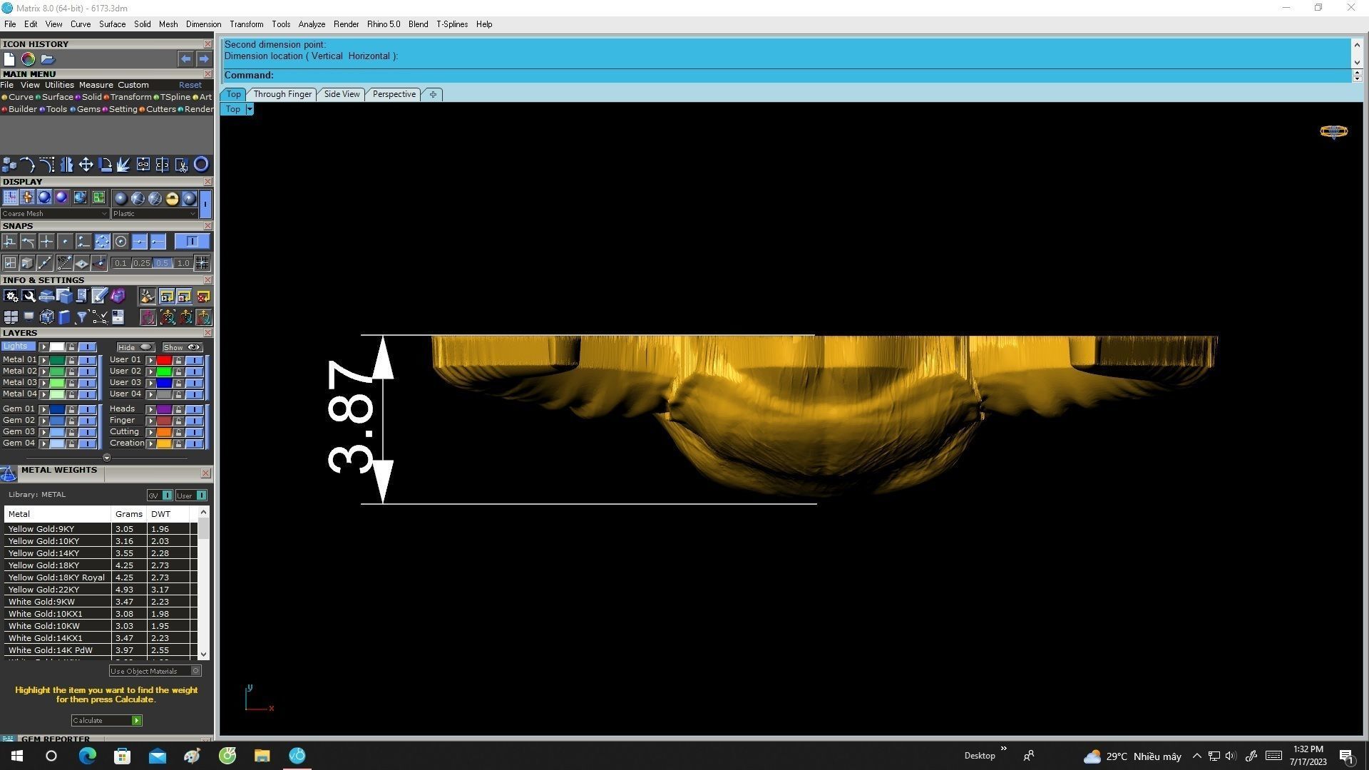 6173 Head Buffalow Pendant 3D print model_5