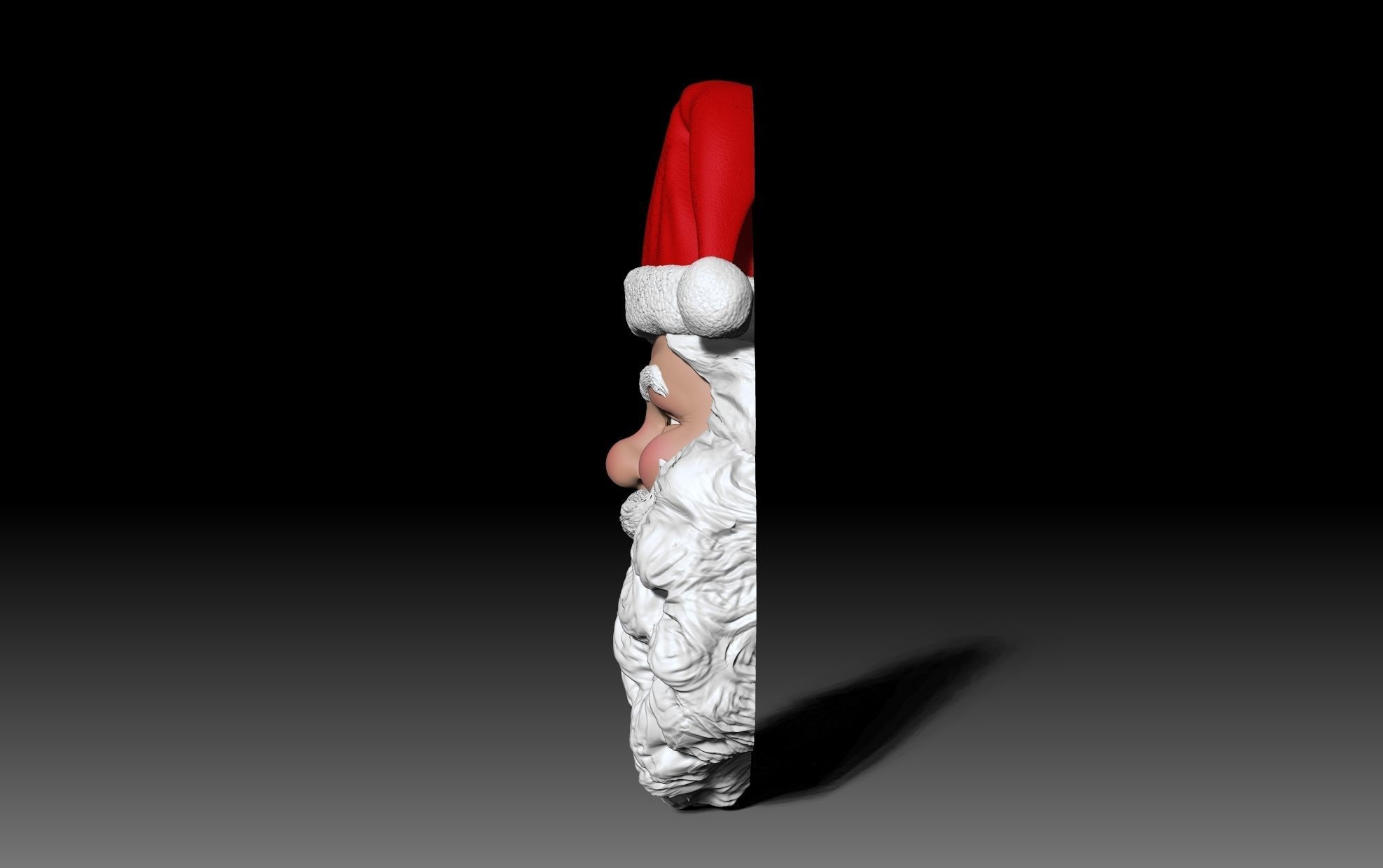 Santa Claus head wall decor Christmas 3D print model_1