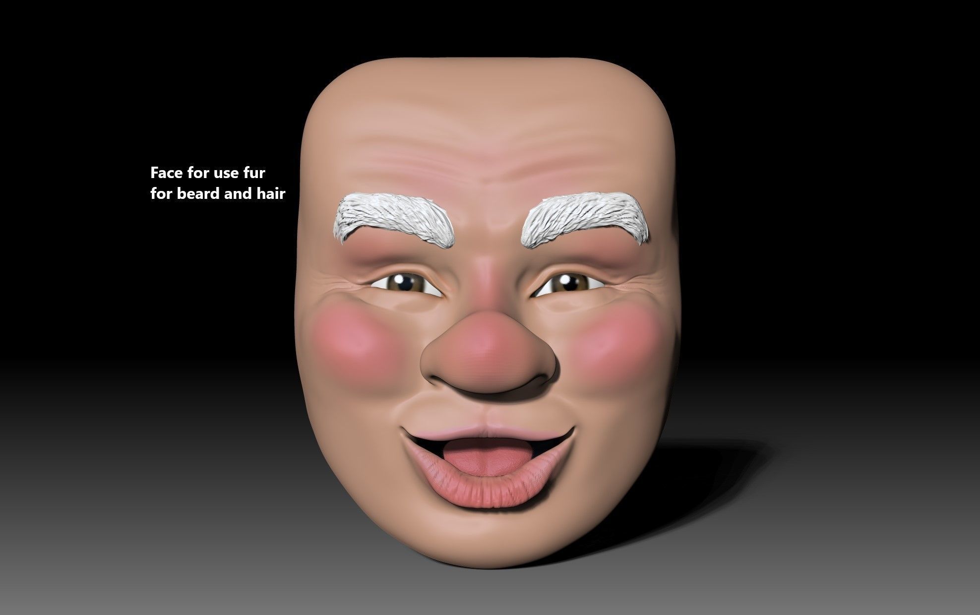 Santa Claus head wall decor Christmas 3D print model_2