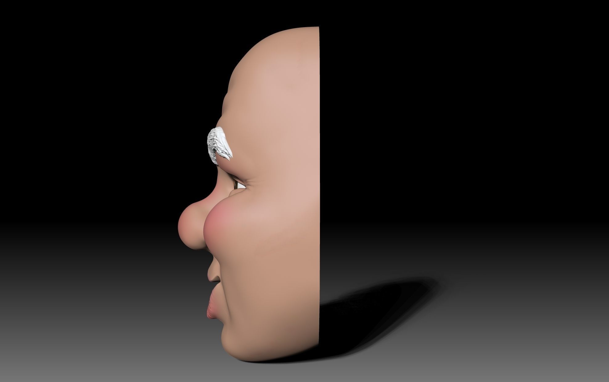 Santa Claus head wall decor Christmas 3D print model_5