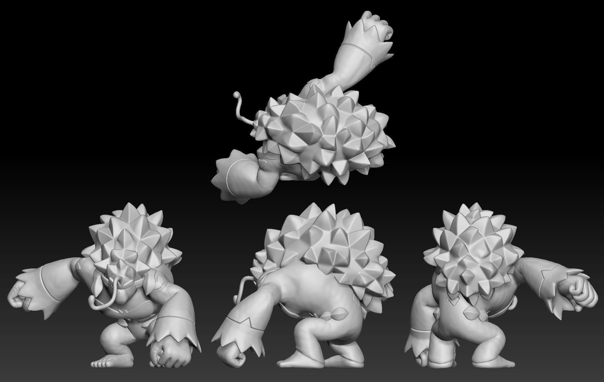 Pokemon Grookey Thwackey Rillaboom 3D print model_3