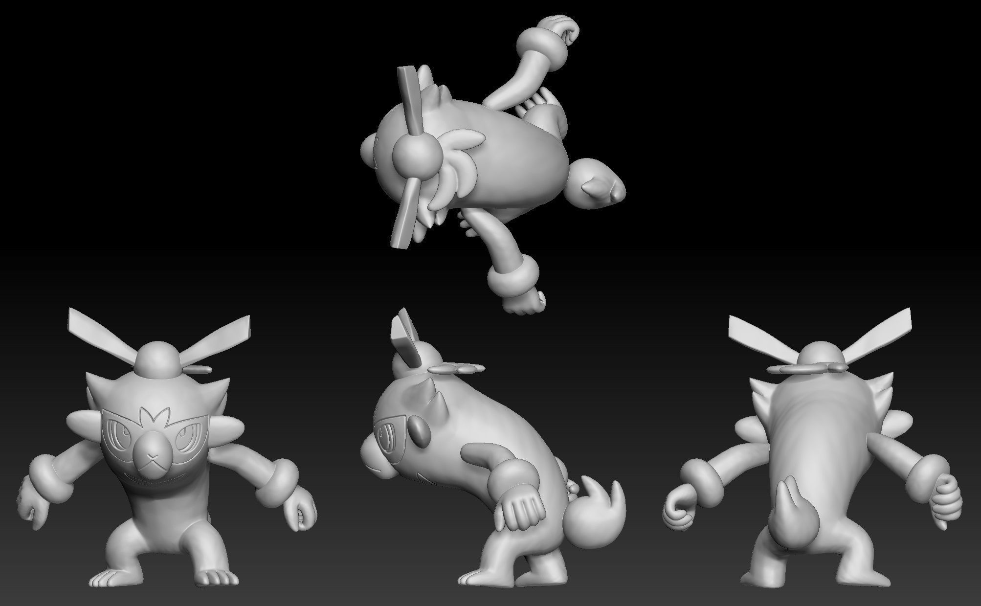 Pokemon Grookey Thwackey Rillaboom 3D print model_2