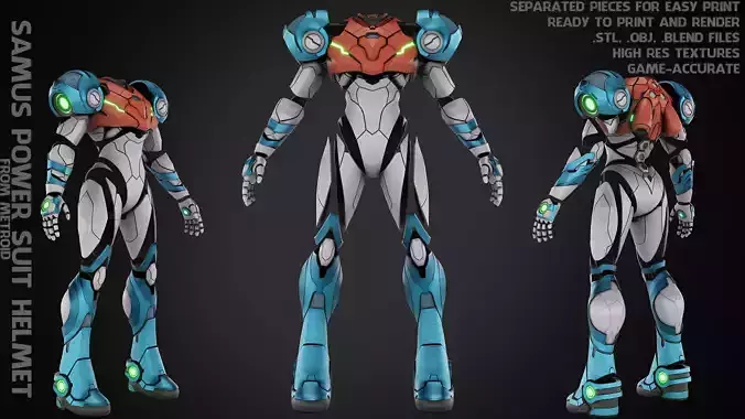 Metroid Samus Aran Power Suit for Cosplay 3D print model
