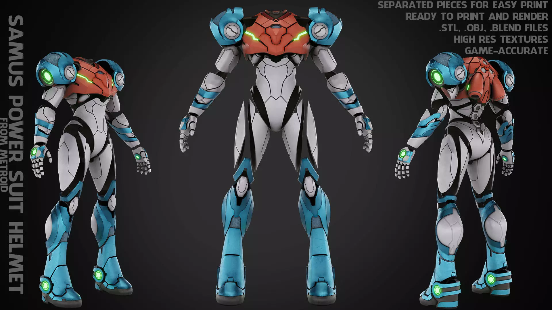 Metroid Samus Aran Power Suit for Cosplay 3D print model_0