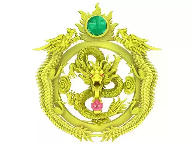 6176 Luxury Fengshui Dragon Pendant 