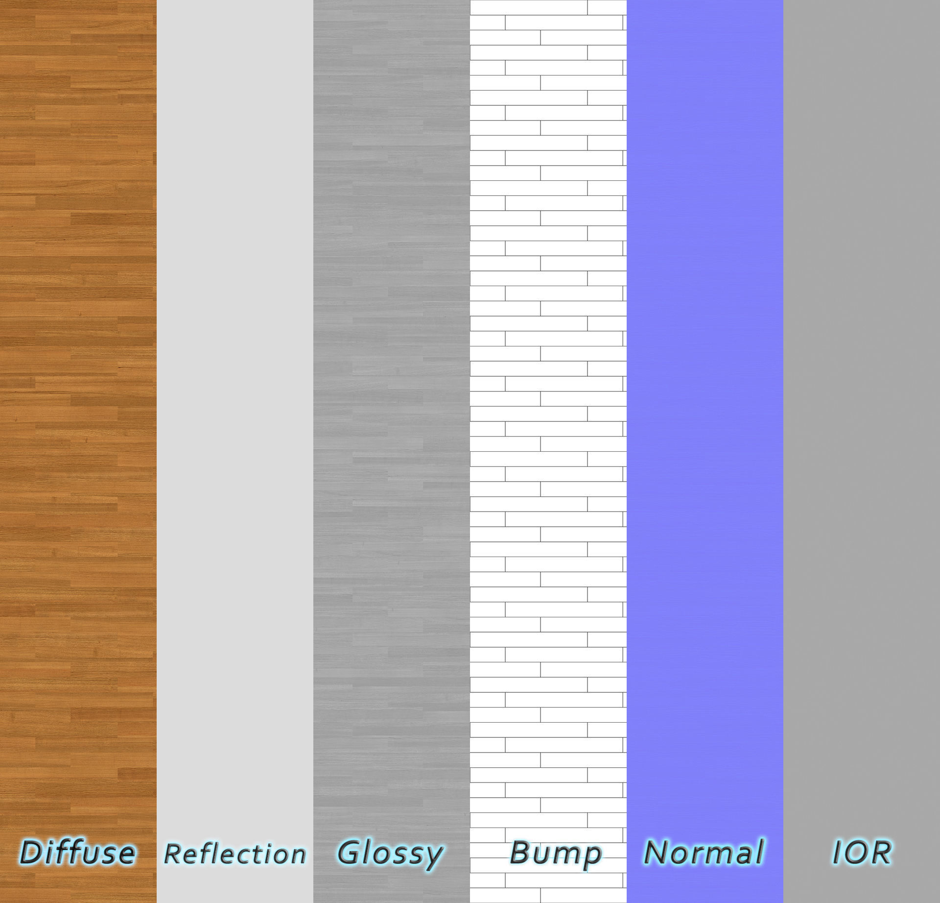 Parquet - Laminate - Wooden floor 4 in 1 3D model_8
