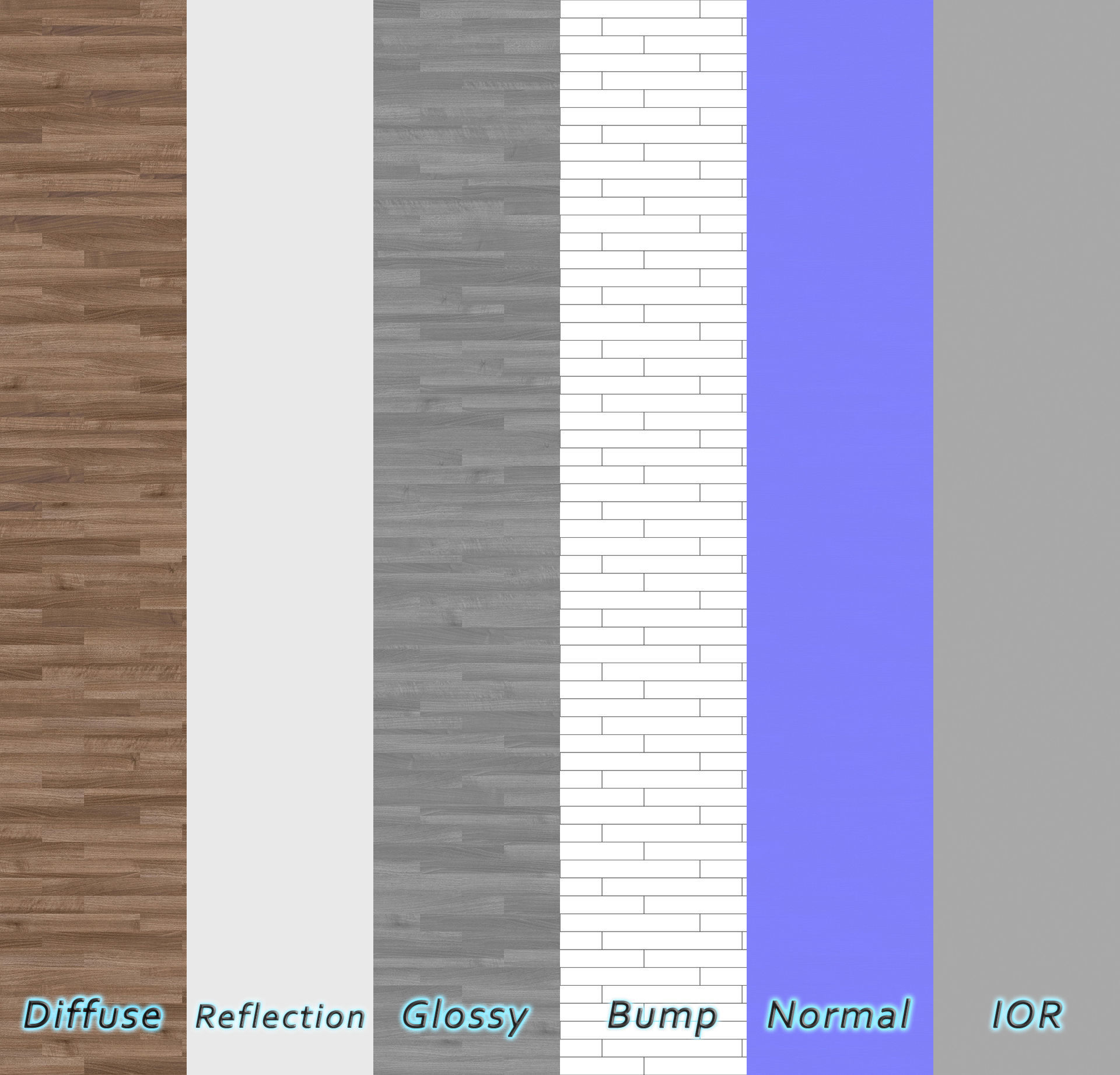 Parquet - Laminate - Wooden floor 4 in 1 3D model_6