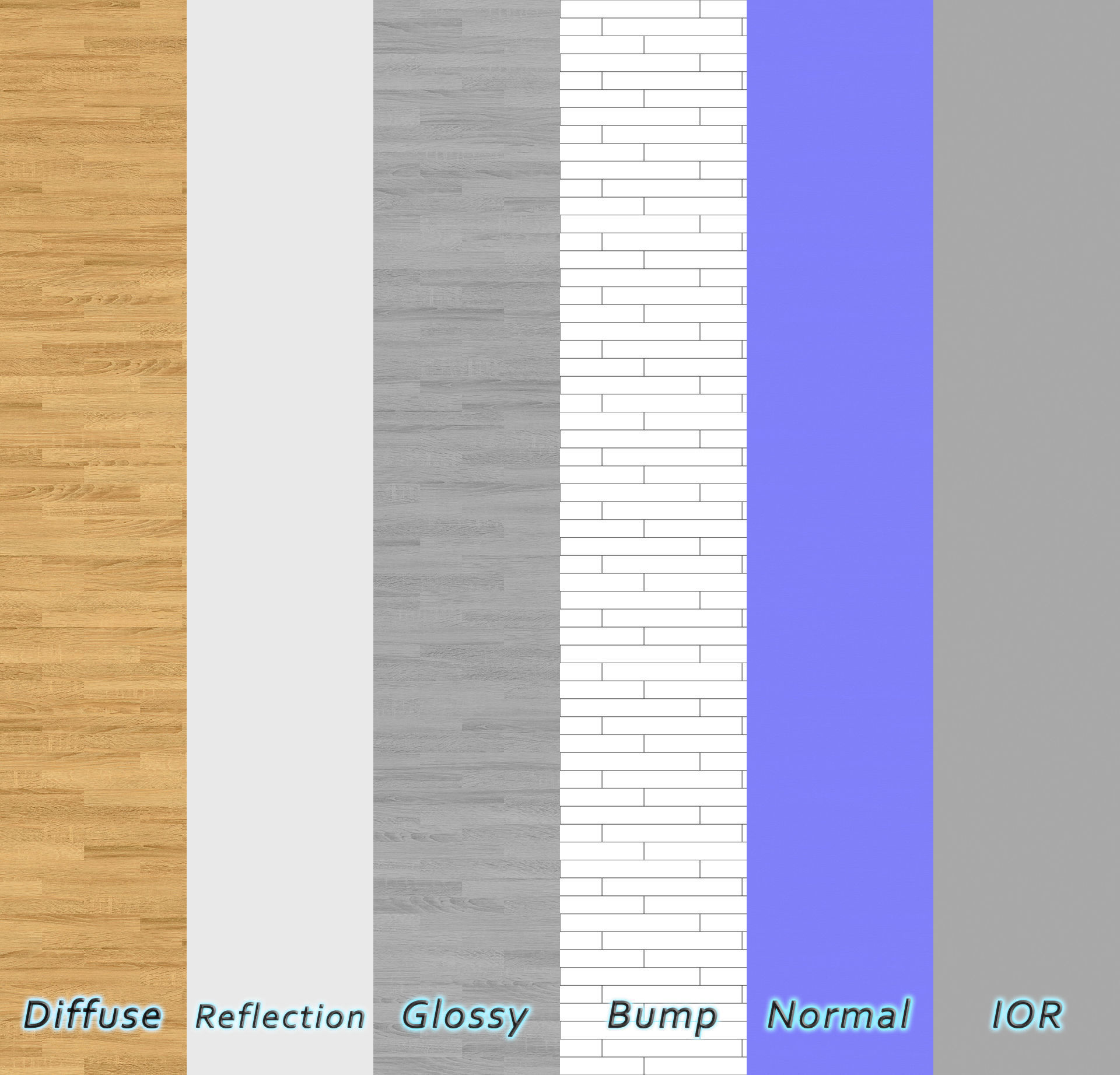 Parquet - Laminate - Wooden floor 4 in 1 3D model_5