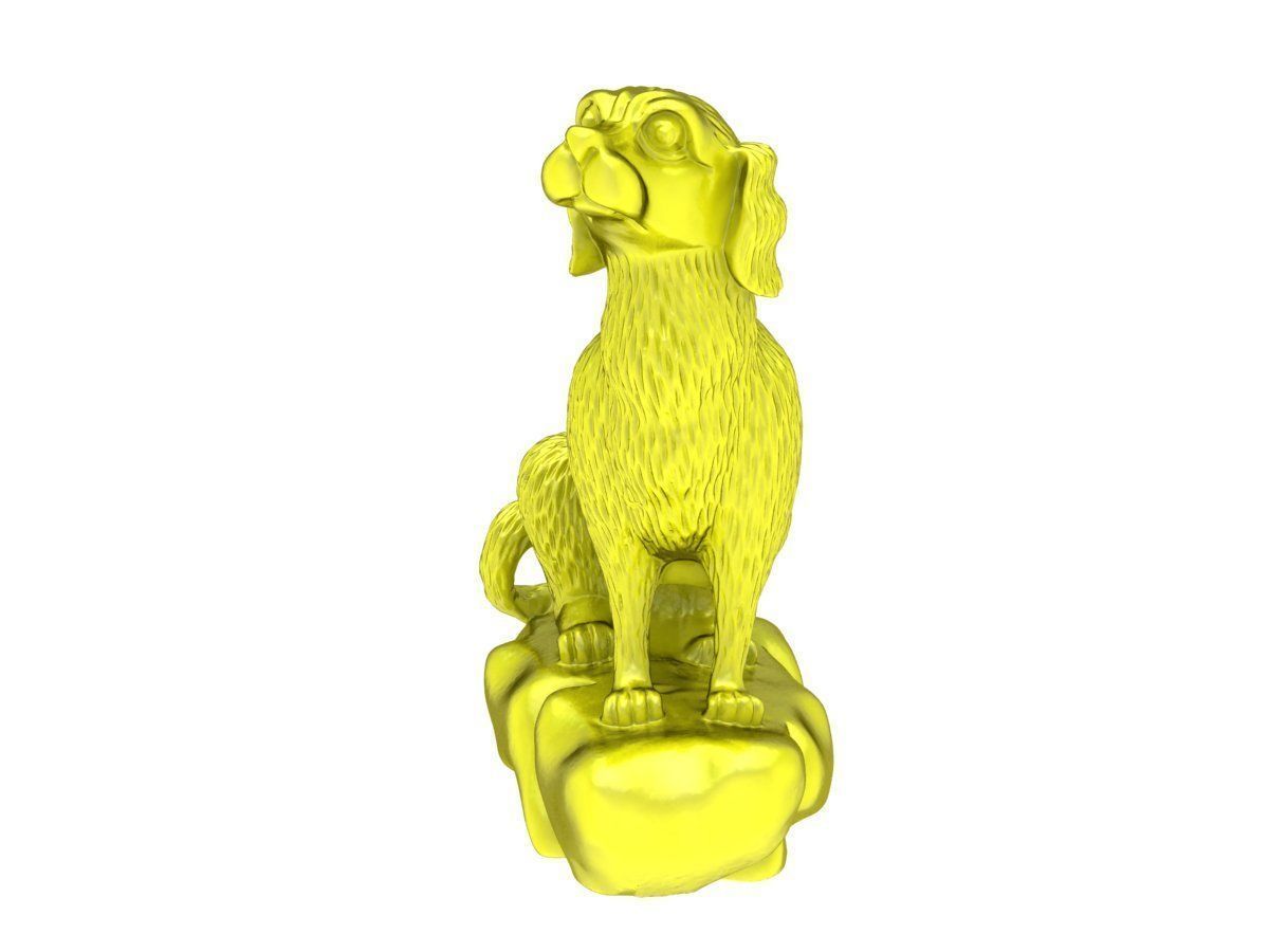 6190 lucky dog statue 3D print model_2