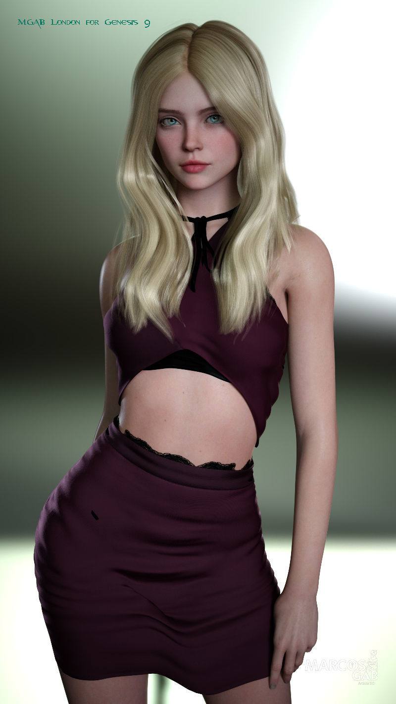 MGAB London for Genesis 9 Low-poly 3D model_7